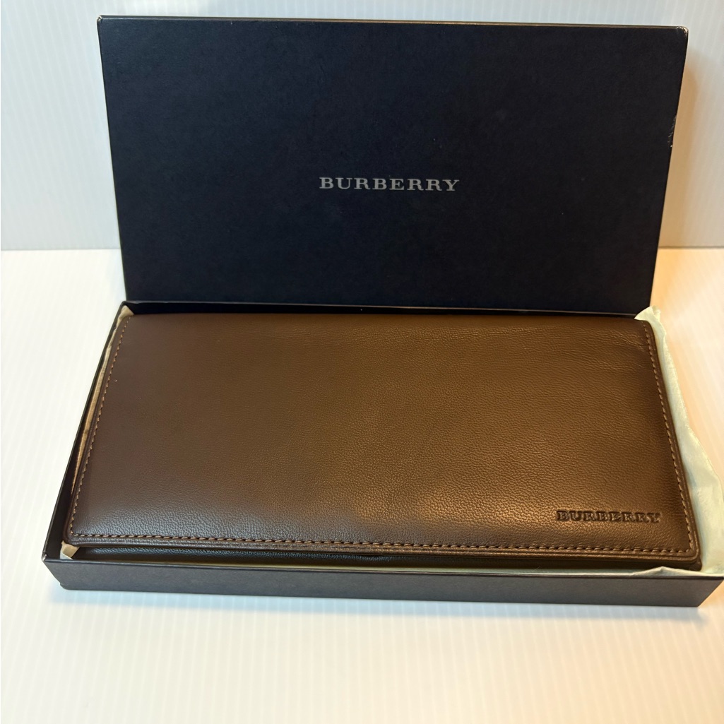Burberry Bifold Smooth Leather Wallet Brown In Box- Gift Ready